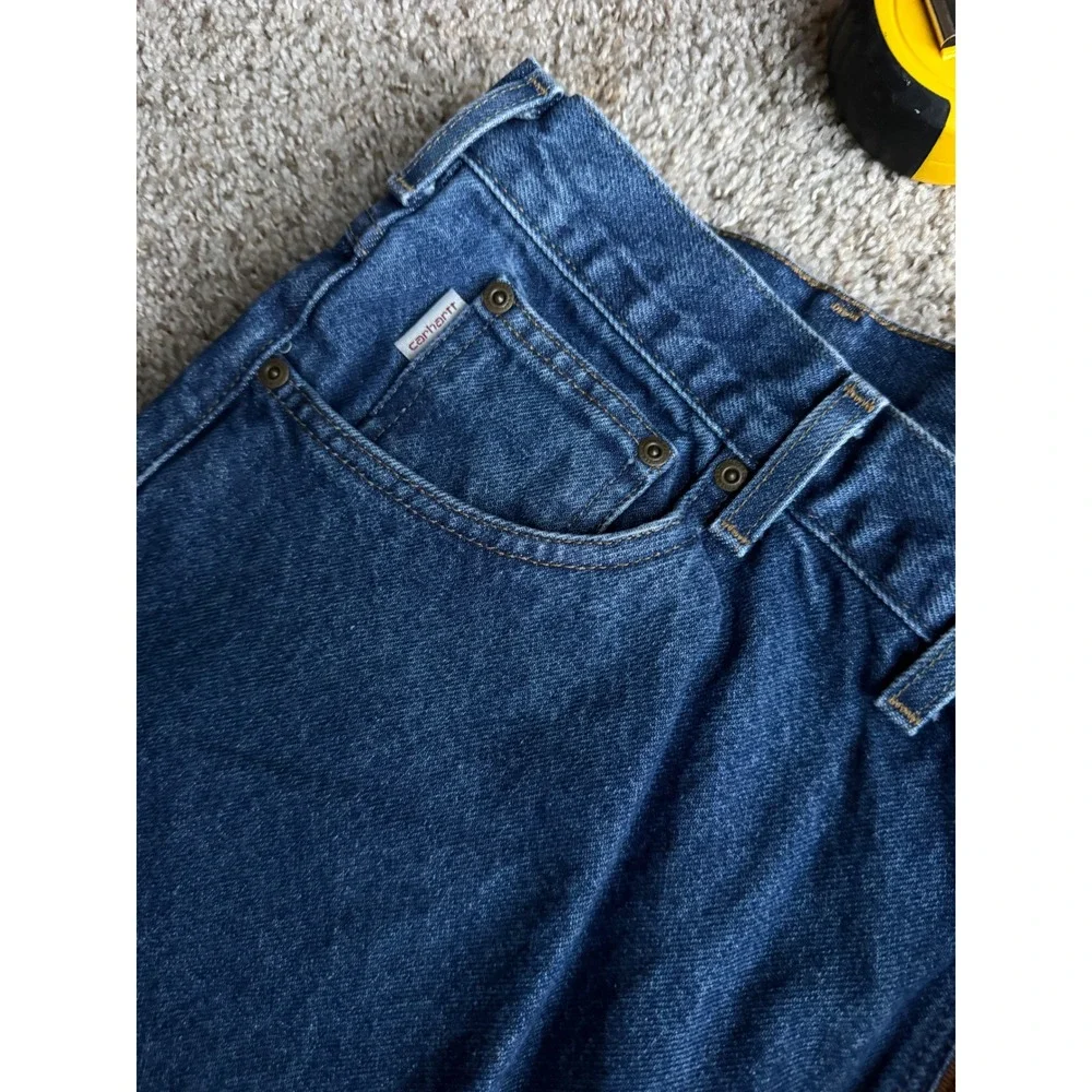 Carhartt B17 DST Relaxed‎ Fit Tapered Leg Jeans Mens 44x30 Dark Stone Blue Denim